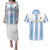 Custom Argentina Football Couples Matching Puletasi and Hawaiian Shirt Albiceleste Unique Style