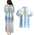 Custom Argentina Football Couples Matching Puletasi and Hawaiian Shirt Albiceleste Unique Style