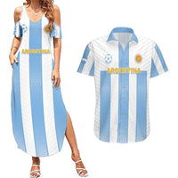 Custom Argentina Football Couples Matching Summer Maxi Dress and Hawaiian Shirt Albiceleste Unique Style