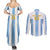 Custom Argentina Football Couples Matching Summer Maxi Dress and Long Sleeve Button Shirt Albiceleste Unique Style