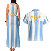 Custom Argentina Football Couples Matching Tank Maxi Dress and Hawaiian Shirt Albiceleste Unique Style