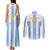 Custom Argentina Football Couples Matching Tank Maxi Dress and Long Sleeve Button Shirt Albiceleste Unique Style