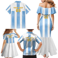Custom Argentina Football Family Matching Mermaid Dress and Hawaiian Shirt Albiceleste Unique Style