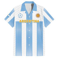 Custom Argentina Football Family Matching Off The Shoulder Long Sleeve Dress and Hawaiian Shirt Albiceleste Unique Style