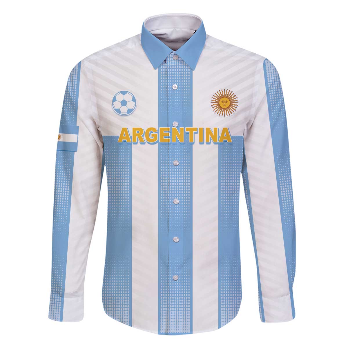 Custom Argentina Football Family Matching Off The Shoulder Long Sleeve Dress and Hawaiian Shirt Albiceleste Unique Style