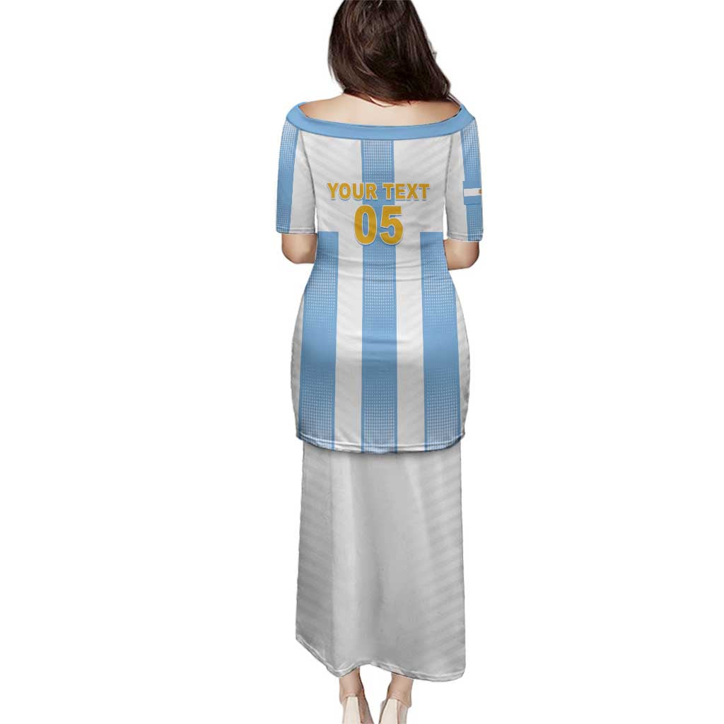 Custom Argentina Football Family Matching Puletasi and Hawaiian Shirt Albiceleste Unique Style