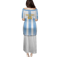 Custom Argentina Football Family Matching Puletasi and Hawaiian Shirt Albiceleste Unique Style