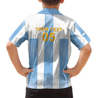 Custom Argentina Football Family Matching Short Sleeve Bodycon Dress and Hawaiian Shirt Albiceleste Unique Style