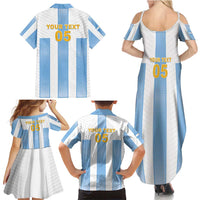 Custom Argentina Football Family Matching Summer Maxi Dress and Hawaiian Shirt Albiceleste Unique Style