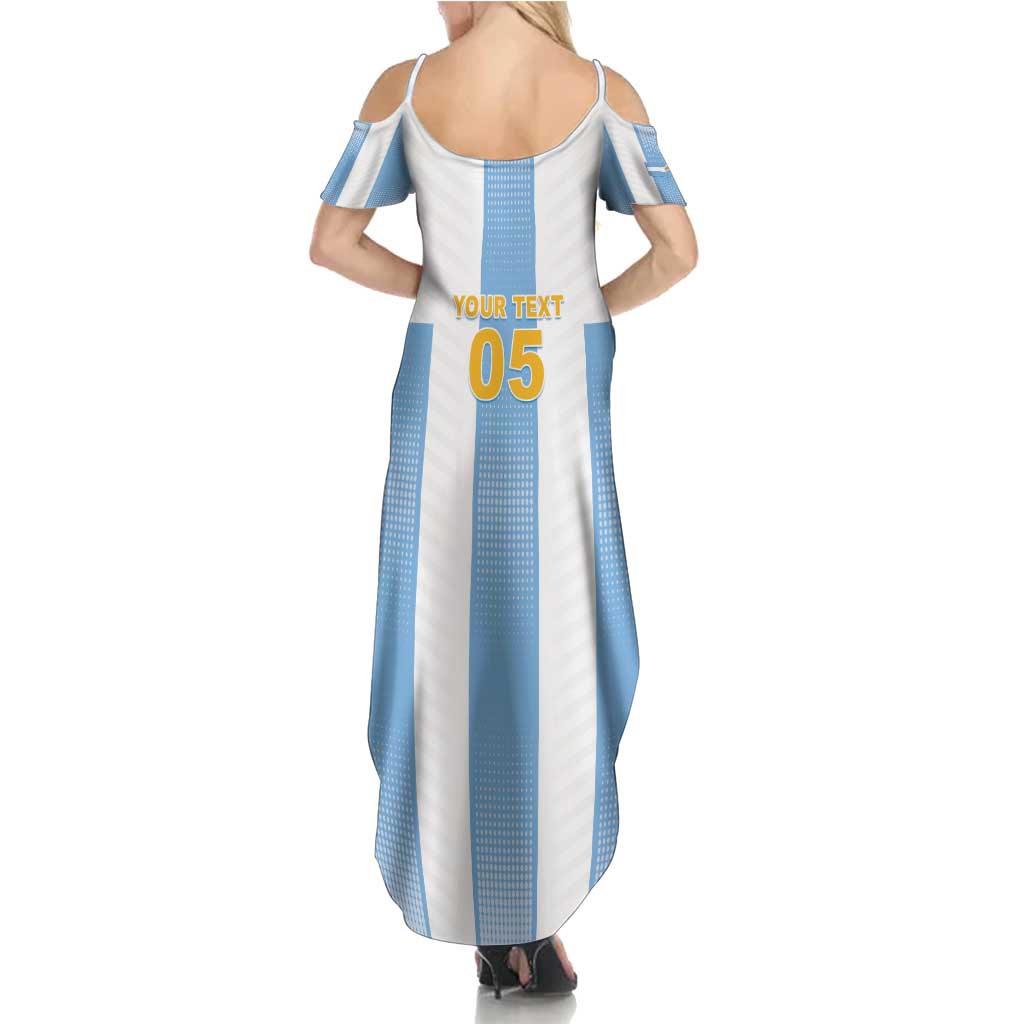 Custom Argentina Football Family Matching Summer Maxi Dress and Hawaiian Shirt Albiceleste Unique Style