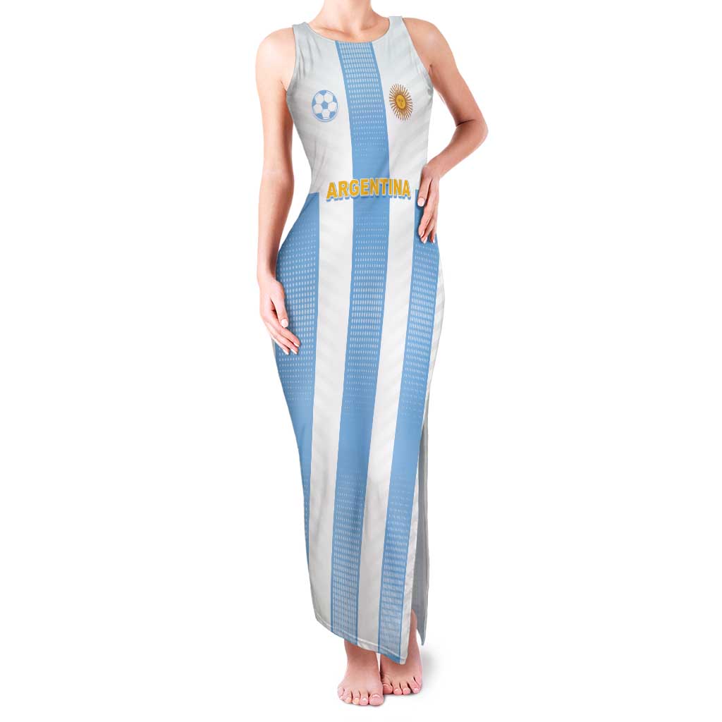 Custom Argentina Football Family Matching Tank Maxi Dress and Hawaiian Shirt Albiceleste Unique Style