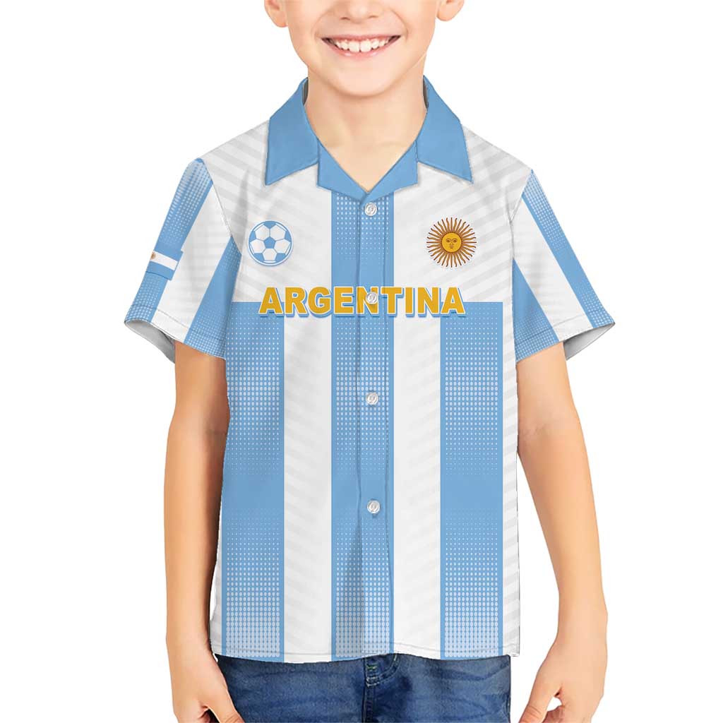 Custom Argentina Football Kid Hawaiian Shirt Albiceleste Unique Style