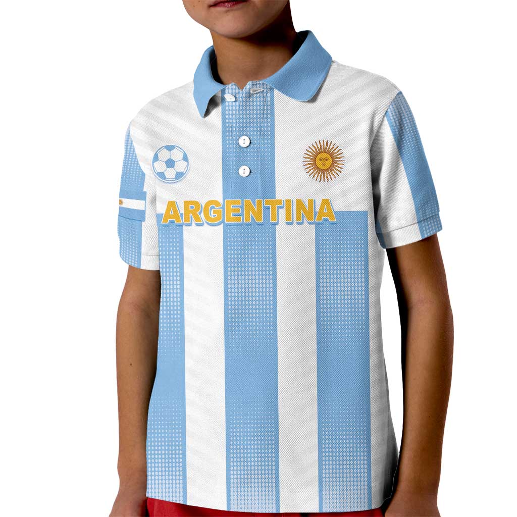 Custom Argentina Football Kid Polo Shirt Albiceleste Unique Style