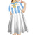 Custom Argentina Football Kid Short Sleeve Dress Albiceleste Unique Style