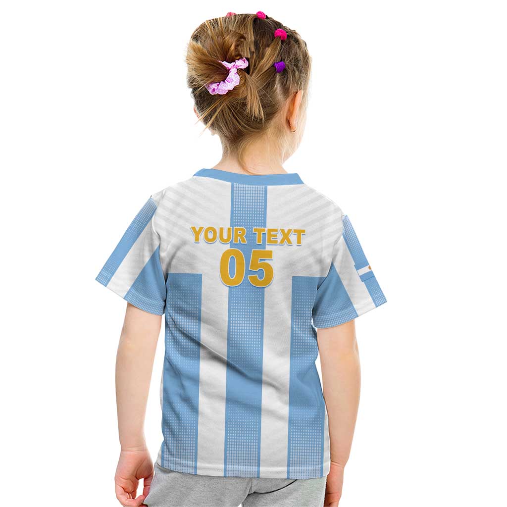 Custom Argentina Football Kid T Shirt Albiceleste Unique Style