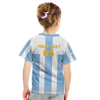 Custom Argentina Football Kid T Shirt Albiceleste Unique Style