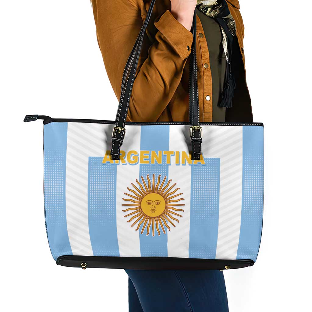 Argentina Football Leather Tote Bag Albiceleste Unique Style