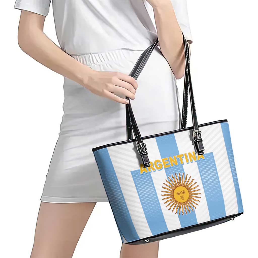 Argentina Football Leather Tote Bag Albiceleste Unique Style