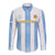 Custom Argentina Football Long Sleeve Button Shirt Albiceleste Unique Style