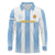 Custom Argentina Football Long Sleeve Polo Shirt Albiceleste Unique Style