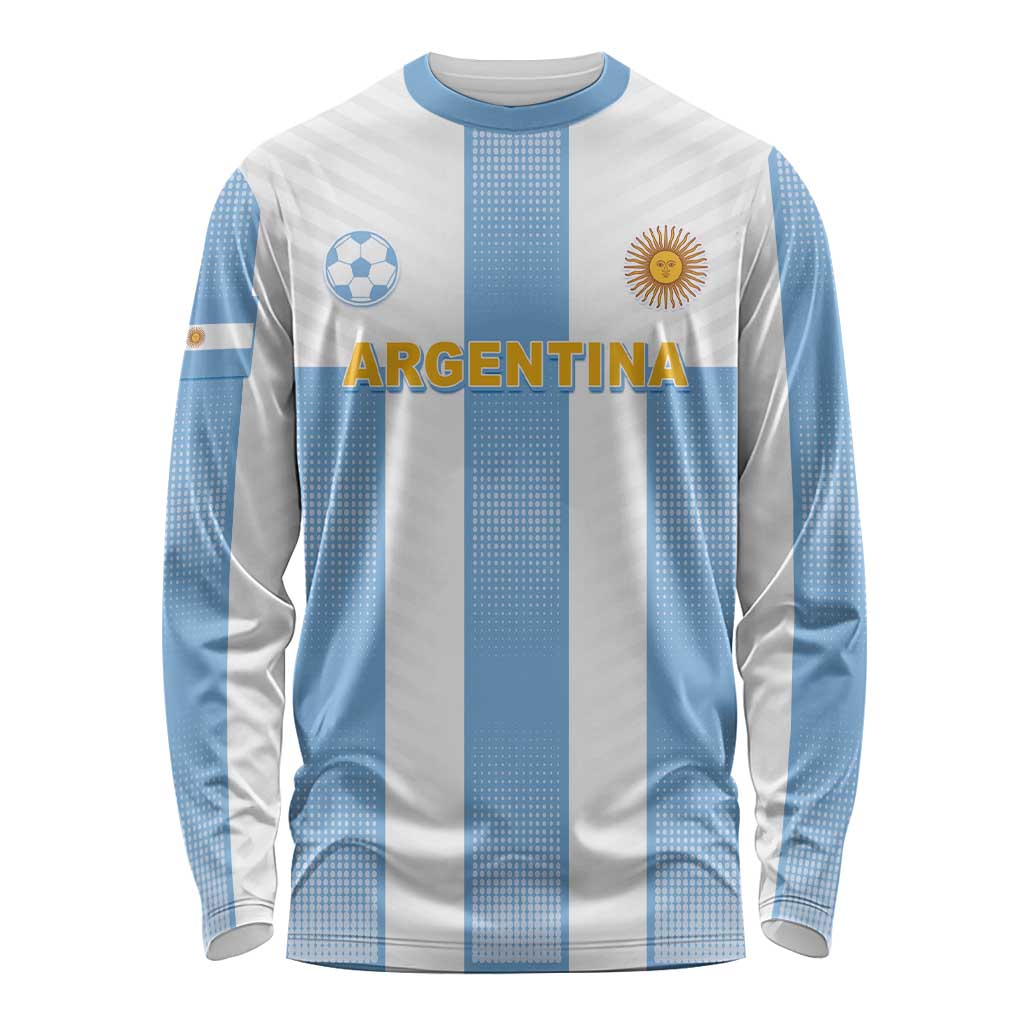 Custom Argentina Football Long Sleeve Shirt Albiceleste Unique Style