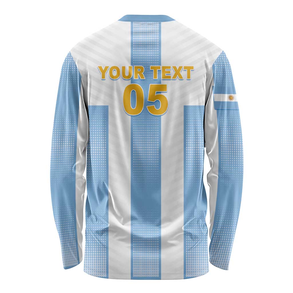 Custom Argentina Football Long Sleeve Shirt Albiceleste Unique Style