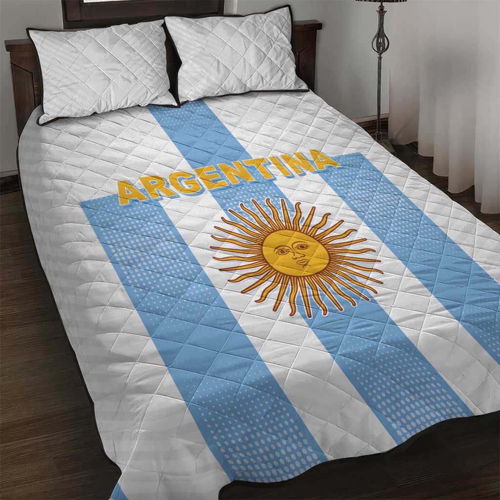 Argentina Football Quilt Bed Set Albiceleste Unique Style