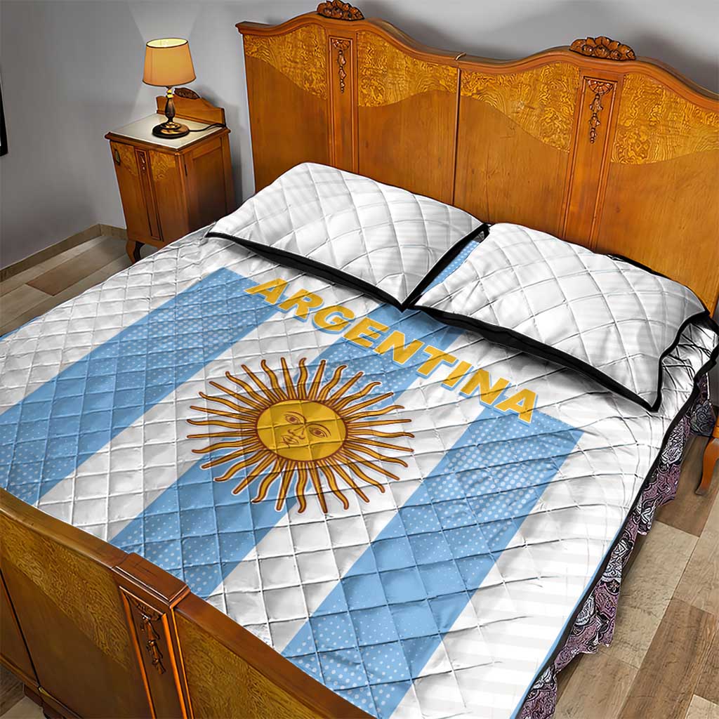 Argentina Football Quilt Bed Set Albiceleste Unique Style