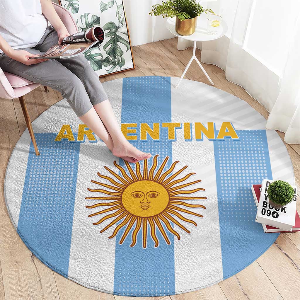 Argentina Football Round Carpet Albiceleste Unique Style