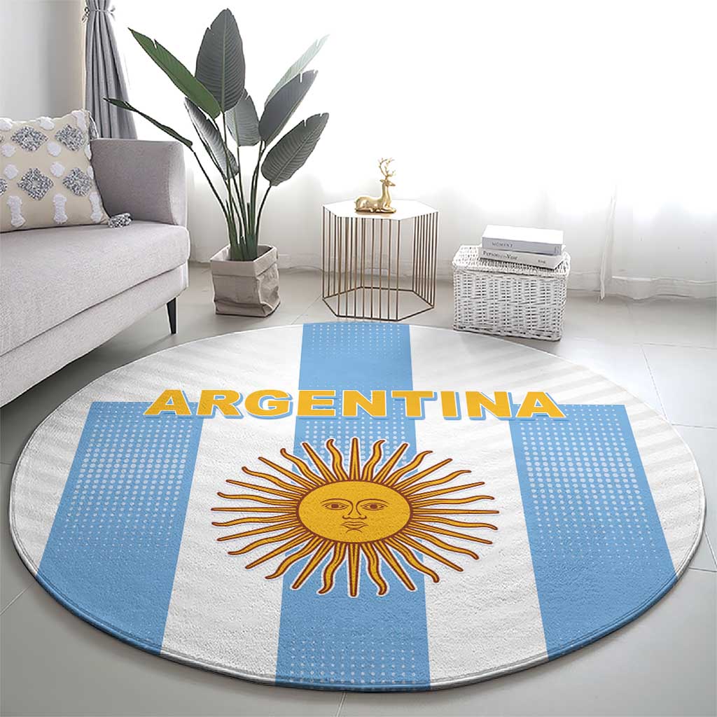 Argentina Football Round Carpet Albiceleste Unique Style