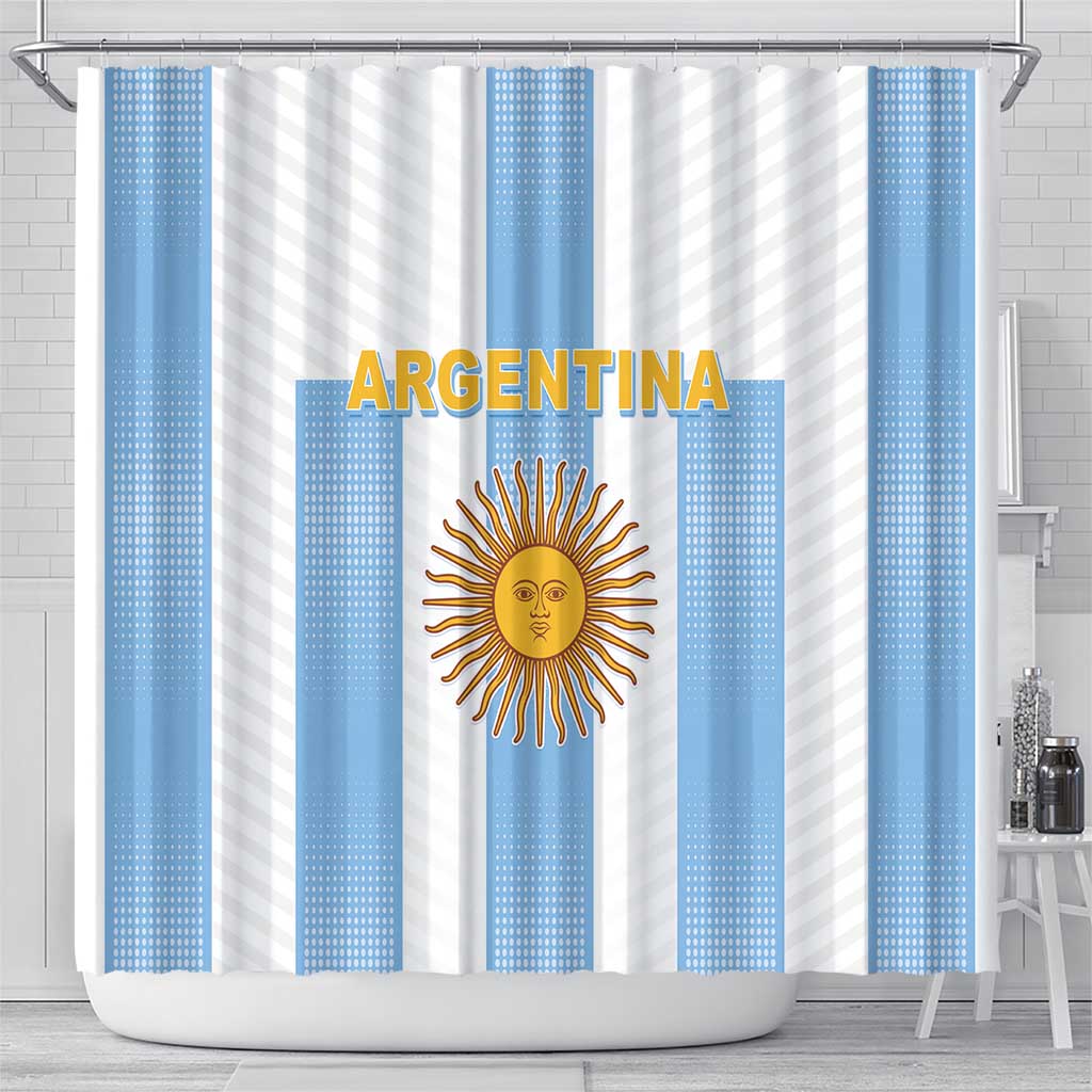 Argentina Football Shower Curtain Albiceleste Unique Style