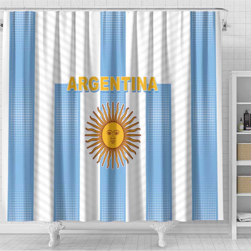 Argentina Football Shower Curtain Albiceleste Unique Style