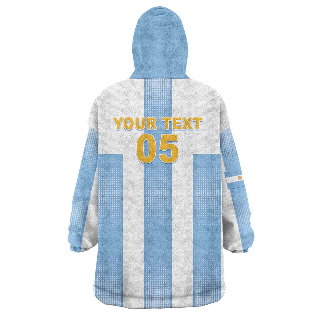Custom Argentina Football Wearable Blanket Hoodie Albiceleste Unique Style