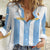 Custom Argentina Football Women Casual Shirt Albiceleste Unique Style
