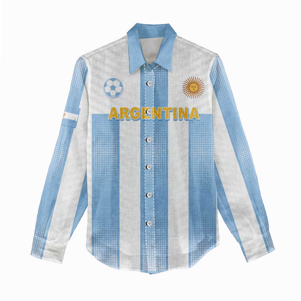 Custom Argentina Football Women Casual Shirt Albiceleste Unique Style