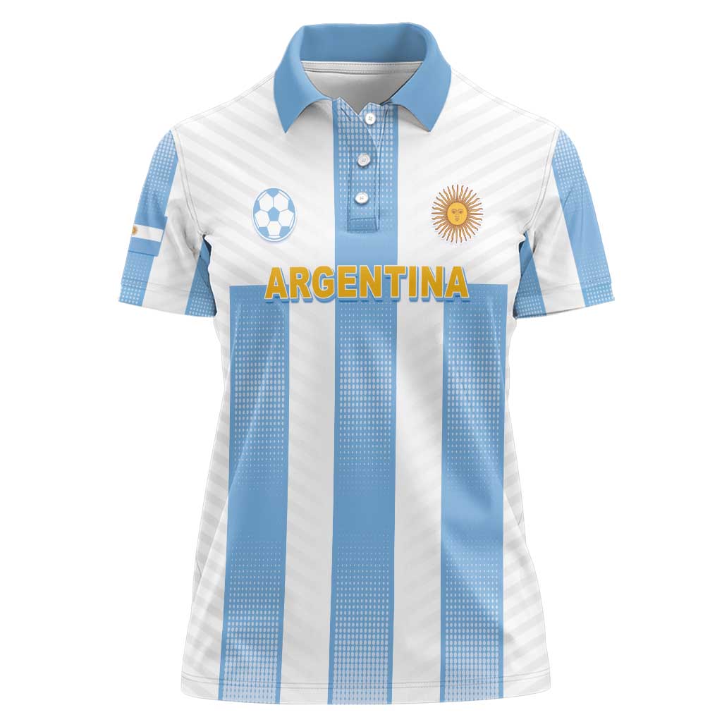 Custom Argentina Football Women Polo Shirt Albiceleste Unique Style