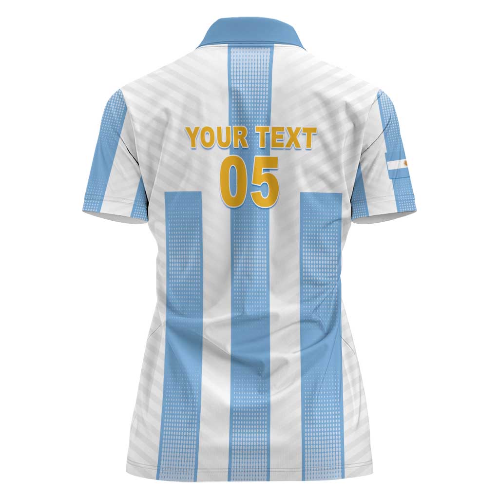 Custom Argentina Football Women Polo Shirt Albiceleste Unique Style