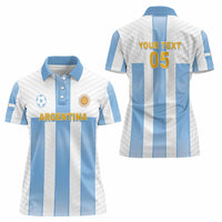 Custom Argentina Football Women Polo Shirt Albiceleste Unique Style