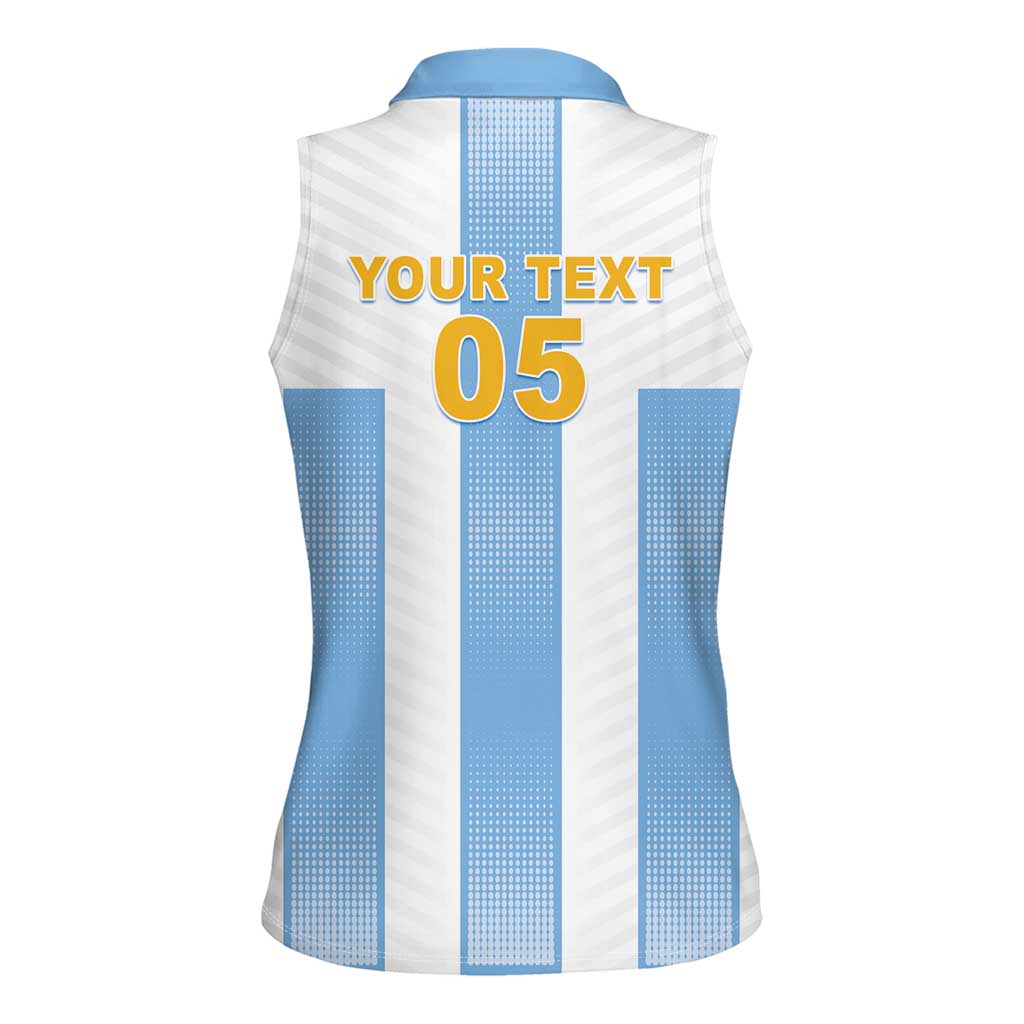 Custom Argentina Football Women Sleeveless Polo Shirt Albiceleste Unique Style