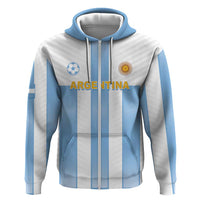Custom Argentina Football Zip Hoodie Albiceleste Unique Style