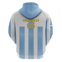 Custom Argentina Football Zip Hoodie Albiceleste Unique Style