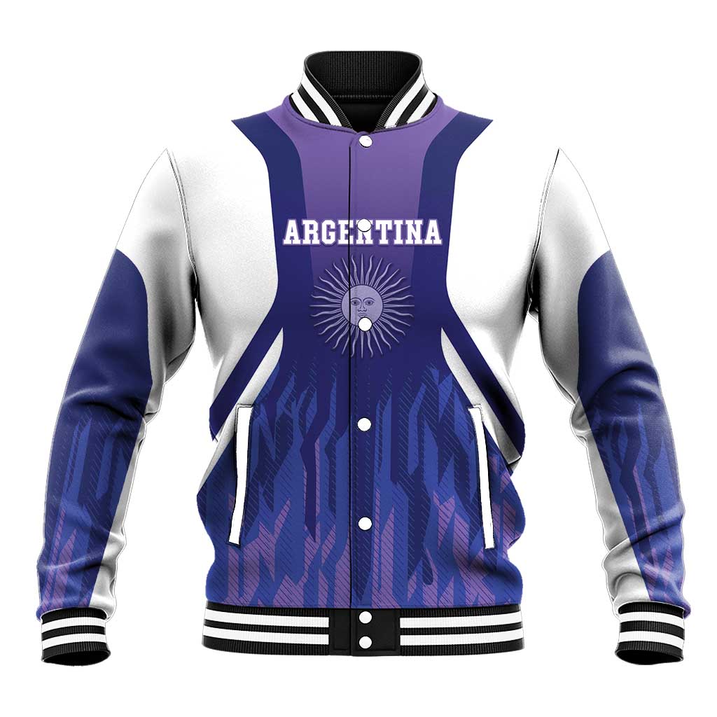 Custom Argentina 2025 Football Baseball Jacket Purple Version