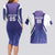 Custom Argentina 2025 Football Couples Matching Long Sleeve Bodycon Dress and Hawaiian Shirt Purple Version