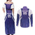Custom Argentina 2025 Football Couples Matching Off Shoulder Maxi Dress and Long Sleeve Button Shirt Purple Version