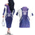 Custom Argentina 2025 Football Couples Matching Off The Shoulder Long Sleeve Dress and Hawaiian Shirt Purple Version