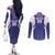 Custom Argentina 2025 Football Couples Matching Off The Shoulder Long Sleeve Dress and Long Sleeve Button Shirt Purple Version