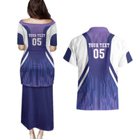 Custom Argentina 2025 Football Couples Matching Puletasi and Hawaiian Shirt Purple Version