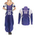 Custom Argentina 2025 Football Couples Matching Summer Maxi Dress and Long Sleeve Button Shirt Purple Version