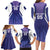 Custom Argentina 2025 Football Family Matching Long Sleeve Bodycon Dress and Hawaiian Shirt Purple Version