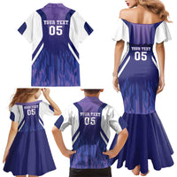Custom Argentina 2025 Football Family Matching Mermaid Dress and Hawaiian Shirt Purple Version